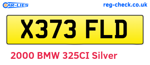 X373FLD are the vehicle registration plates.