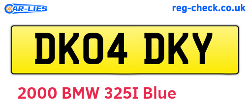 DK04DKY are the vehicle registration plates.