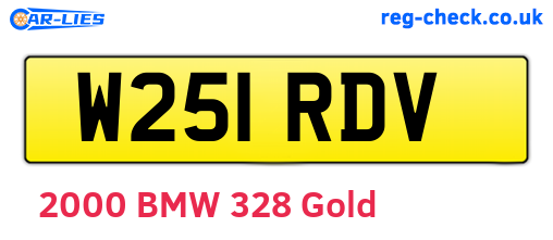 W251RDV are the vehicle registration plates.