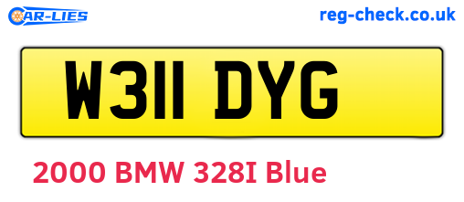 W311DYG are the vehicle registration plates.