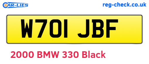 W701JBF are the vehicle registration plates.