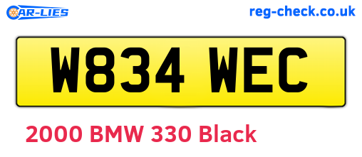W834WEC are the vehicle registration plates.