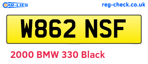 W862NSF are the vehicle registration plates.