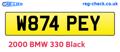 W874PEY are the vehicle registration plates.