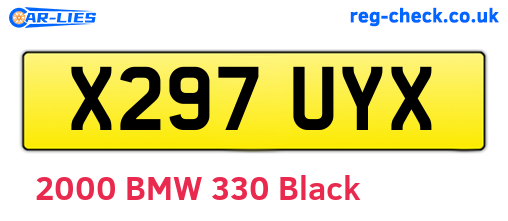 X297UYX are the vehicle registration plates.