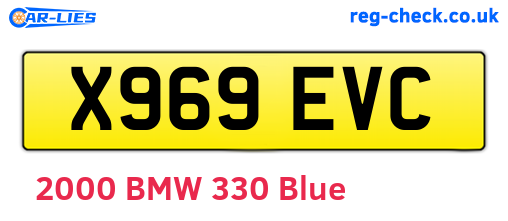 X969EVC are the vehicle registration plates.