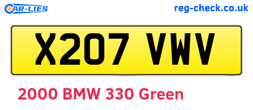 X207VWV are the vehicle registration plates.