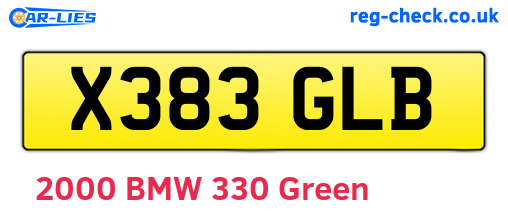 X383GLB are the vehicle registration plates.