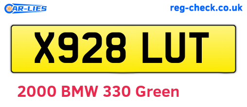 X928LUT are the vehicle registration plates.