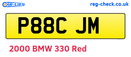 P88CJM are the vehicle registration plates.