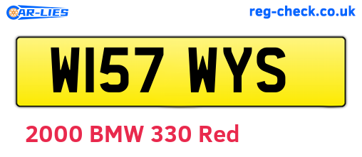 W157WYS are the vehicle registration plates.
