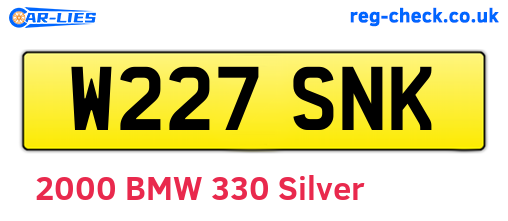 W227SNK are the vehicle registration plates.