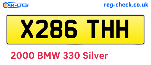 X286THH are the vehicle registration plates.