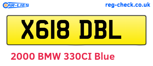 X618DBL are the vehicle registration plates.
