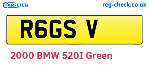 R6GSV are the vehicle registration plates.