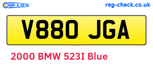 V880JGA are the vehicle registration plates.