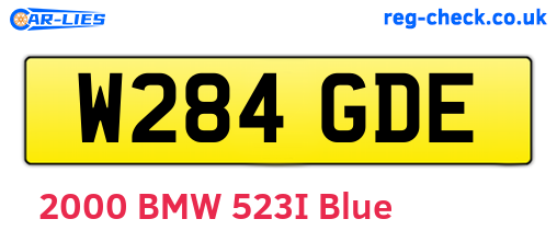 W284GDE are the vehicle registration plates.