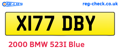 X177DBY are the vehicle registration plates.