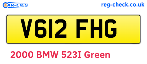 V612FHG are the vehicle registration plates.