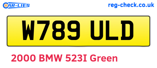 W789ULD are the vehicle registration plates.