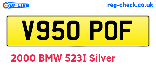 V950POF are the vehicle registration plates.