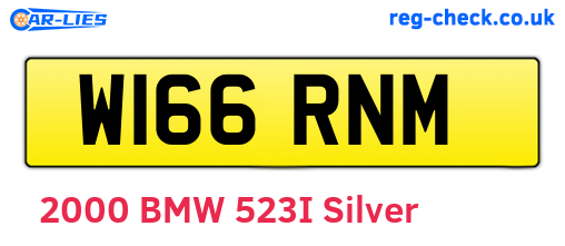 W166RNM are the vehicle registration plates.