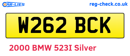 W262BCK are the vehicle registration plates.