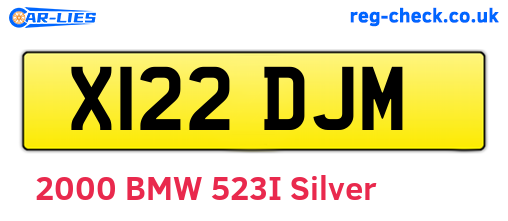 X122DJM are the vehicle registration plates.