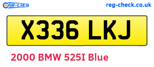 X336LKJ are the vehicle registration plates.