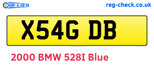 X54GDB are the vehicle registration plates.