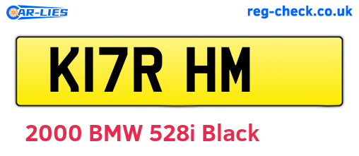 K17RHM are the vehicle registration plates.