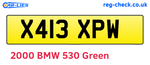 X413XPW are the vehicle registration plates.