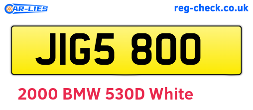 JIG5800 are the vehicle registration plates.