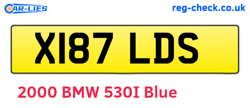 X187LDS are the vehicle registration plates.