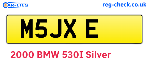 M5JXE are the vehicle registration plates.