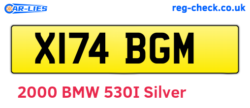 X174BGM are the vehicle registration plates.