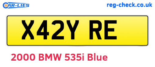 X42YRE are the vehicle registration plates.