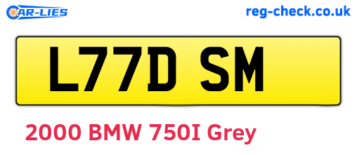 L77DSM are the vehicle registration plates.