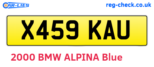 X459KAU are the vehicle registration plates.