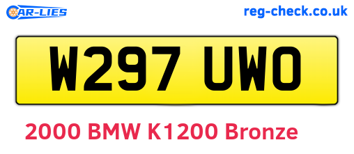 W297UWO are the vehicle registration plates.