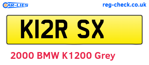 K12RSX are the vehicle registration plates.