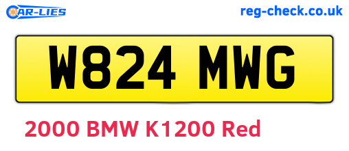 W824MWG are the vehicle registration plates.