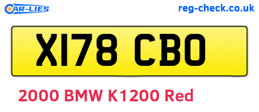X178CBO are the vehicle registration plates.