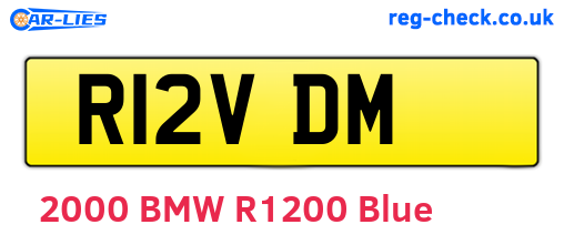 R12VDM are the vehicle registration plates.