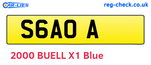 S6AOA are the vehicle registration plates.