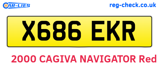 X686EKR are the vehicle registration plates.