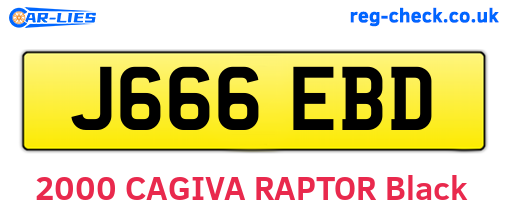 J666EBD are the vehicle registration plates.