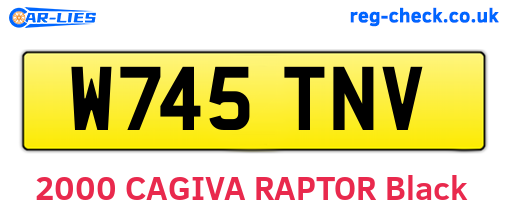 W745TNV are the vehicle registration plates.