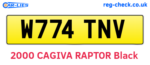 W774TNV are the vehicle registration plates.