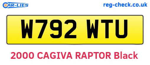 W792WTU are the vehicle registration plates.